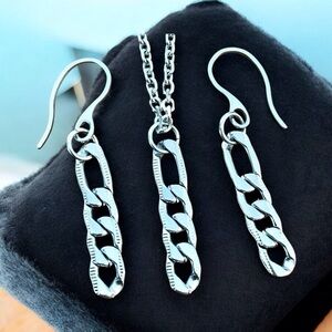 🆕 Chain Necklace and Earrings Set Stainless Steel